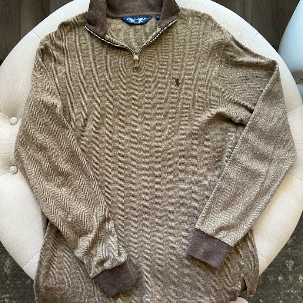 Polo Golf Cotton/Alpaca Blend 1/4 Zip Pullover Size M